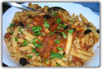 swordfish and eggplant pasta